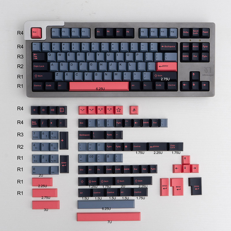 8008 104+69 Keys GMK ABS Doubleshot Keycaps Set for Cherry MX Mechanical Gaming Keyboard